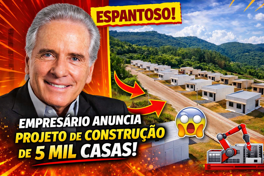 Empresário Roberto Justus anuncia projeto de construção de 5 mil casas
