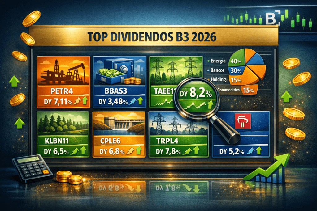 Melhores ações pagadoras de dividendos da B3 para 2026