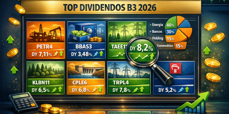 Melhores ações pagadoras de dividendos da B3 para 2026