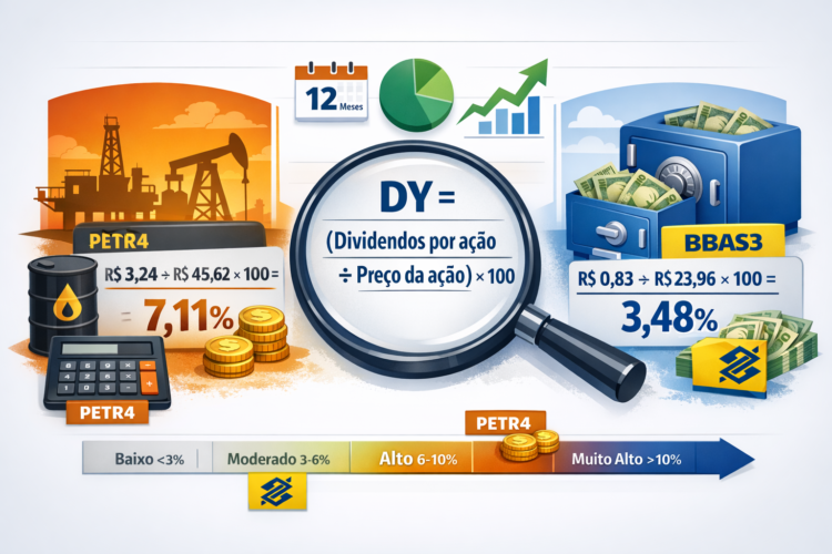 Como calcular Dividend Yield: fórmula e exemplos práticos para 2026